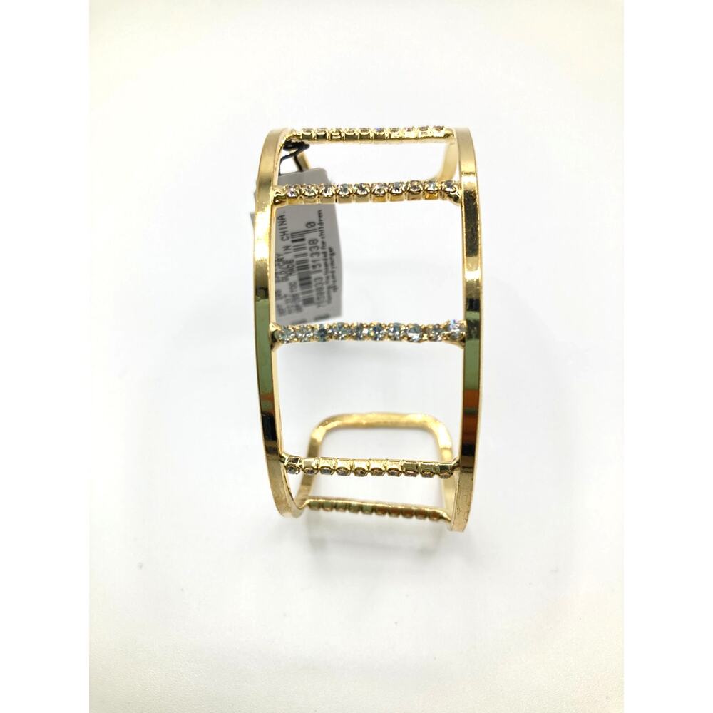 CEZANNE Stylish Chic Gold Tone Rhinestone Bracelet Cuff NEW